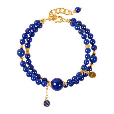 天然青金石手链女设计款纯银