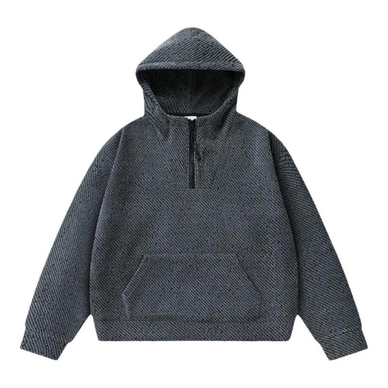 2025秋季男女同款高克重连帽套头银丝斜休闲条纹加绒卫衣套装休闲