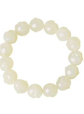 凤飞凰天然和田玉晴水佛公手串