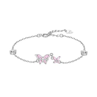 正港纯银蝴蝶手链生日礼物送女生