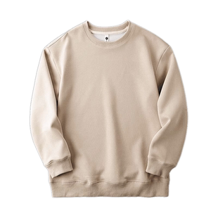 加绒卫衣男士冬季加厚纯色重磅美式挺括上衣春秋款套头打底衫男款