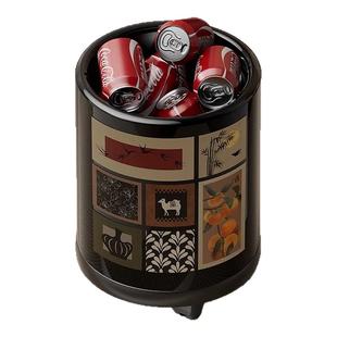 中古风垃圾桶家用客厅静音轻奢大容量双层高颜值卧室垃圾桶带轮子