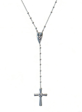 sonmat925纯银心形十字架项链