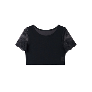 宫小妍【蕾丝美学】新中式穿搭国风短袖圆领打底衫上衣6030108