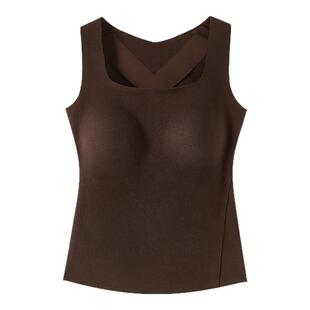 幸棉矫姿保暖背心内衣女矫正塑形驼背隐形无痕带胸垫秋冬打底内搭