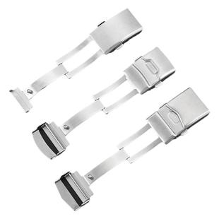 CTS表扣316L实心精钢折叠扣不锈钢双按蝴蝶扣连体表带扣16/18/20