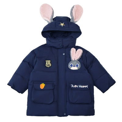 女童兔子警官连帽加厚保暖棉服