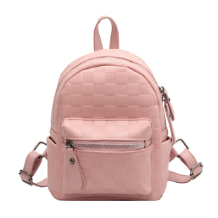 棋盘格子双肩包小众洋气逛街背包迷你双肩包女小型时尚皮质小包包