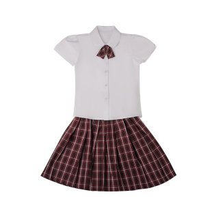 儿童小学生礼服套装夏季男女短袖白衬衣短裤松紧衬衫裙裤透气纯棉