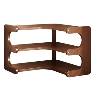 桌面转角置物架实木餐桌上杯子收纳水杯咖啡杯架茶杯放置展示架子