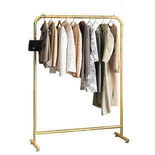 简易晾衣架落地适宜家用卧室挂杆挂衣架阳台室内特粗单杆衣服架子