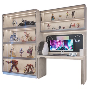 Boring黑洞电竞桌手办柜一体组合电脑桌书桌收纳手办柜模型展示柜