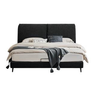 全友家居意式极简布艺床主卧室新款大象耳朵软包双人床可拆洗家具