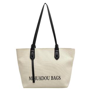 包包女士2026秋冬新款帆布包休闲百搭大容量单肩包时尚通勤托特包