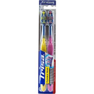 Trisa灵动软毛牙刷男女情侣牙刷成人家庭组合套装瑞士原装进口