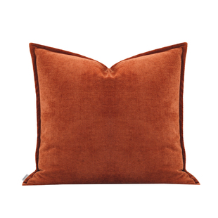 『向阳而生』侘寂双面用橘色雪尼尔靠包北欧抱枕沙发靠枕样板间