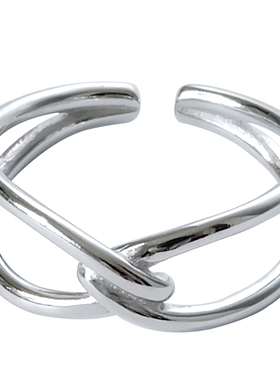 冷淡风韩国s925纯银女缠绕戒指