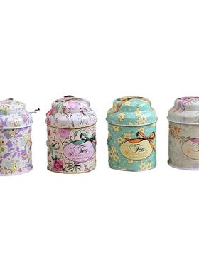 田园风随身花茶罐小铁盒家居装饰