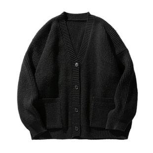 男生情侣针织开衫毛衣男冬季宽松老钱风秋冬情侣装外套上衣毛线衣