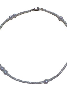 母贝珍珠正圆大小间隔锁骨项链