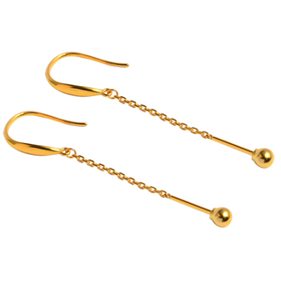 18k金耳钩款螺丝珠黄金珍珠空托耳环纯金圆珠子耳坠diy配件材料