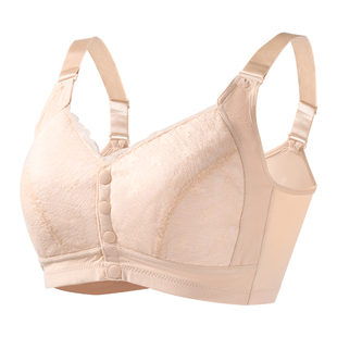 女士内衣胸罩中老年妈妈文胸前开扣可调节肩带内衣透气薄款无钢圈