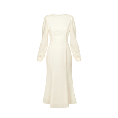 温柔优雅气质长袖连衣裙