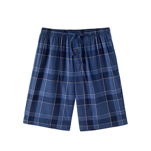 Jockey睡裤男短裤夏季纯棉家居裤系带男士中裤五分裤可外穿裤子