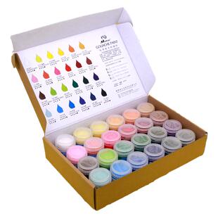 马蒂斯脱胶水粉颜料24色瓶装22ml48色平面设计广告鲁美设计专业脱胶颜料色彩构成广告儿童色彩画颜料