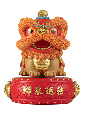 国潮可旋转醒狮舞狮摆件开业乔迁