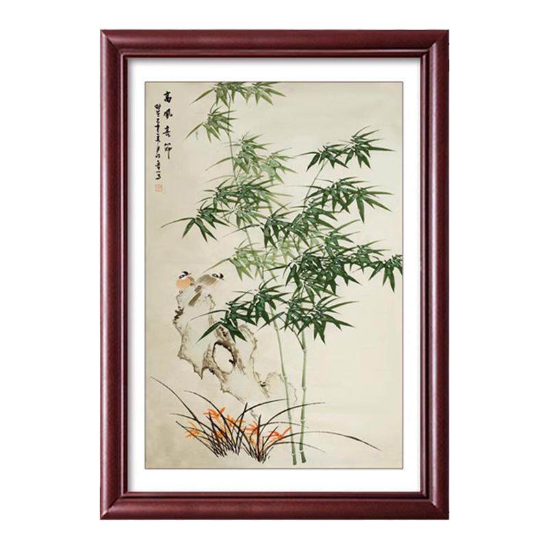 新中式电表箱装饰画电闸盒遮挡箱玄关挂画电源总开关竹子餐厅壁画