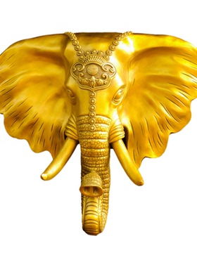 纯黄铜狮子头狼头虎羊大象头立体