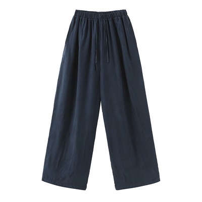 凉感原创铜氨丝垂坠拖地长裤