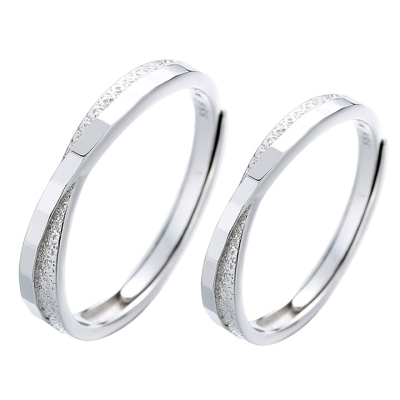 菱格对戒999足银小众设计情侣