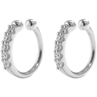 925纯银闪钻耳夹女无耳洞高级感小众金色耳饰无痛耳骨夹耳式耳环