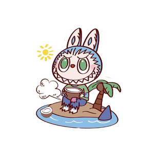 labubu拉布布贴纸防水男孩儿童卡通可爱粘贴画装饰贴图小图案手帐