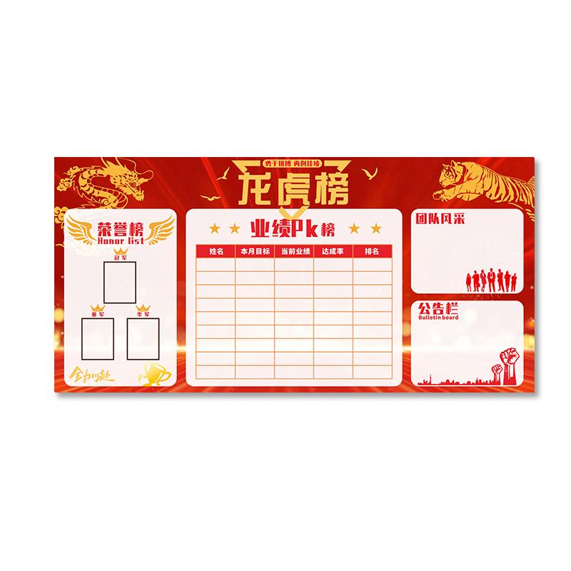 办公室销售业绩展示板磁力墙贴