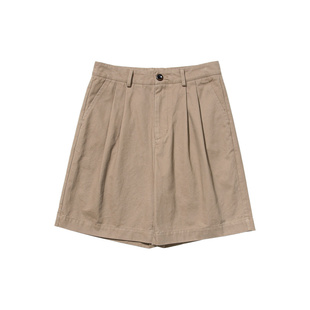 UNRETRO复古基础款水洗纯棉百慕大短裤女夏小个子工装休闲五分裤