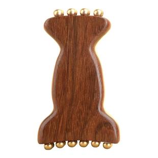 金丝檀木黄铜珠头部按摩器头皮经络穴位面部眼部全身通用按摩铜刷