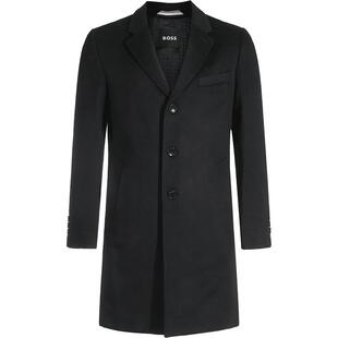 Hugo Boss男士black系列中长款修身版毛呢大衣50502482