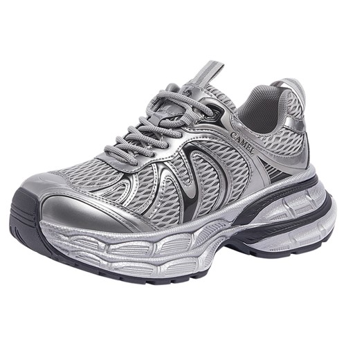 [迪丽热巴同款]骆驼银月2代老爹鞋女2025秋新款厚底增高跑步运动