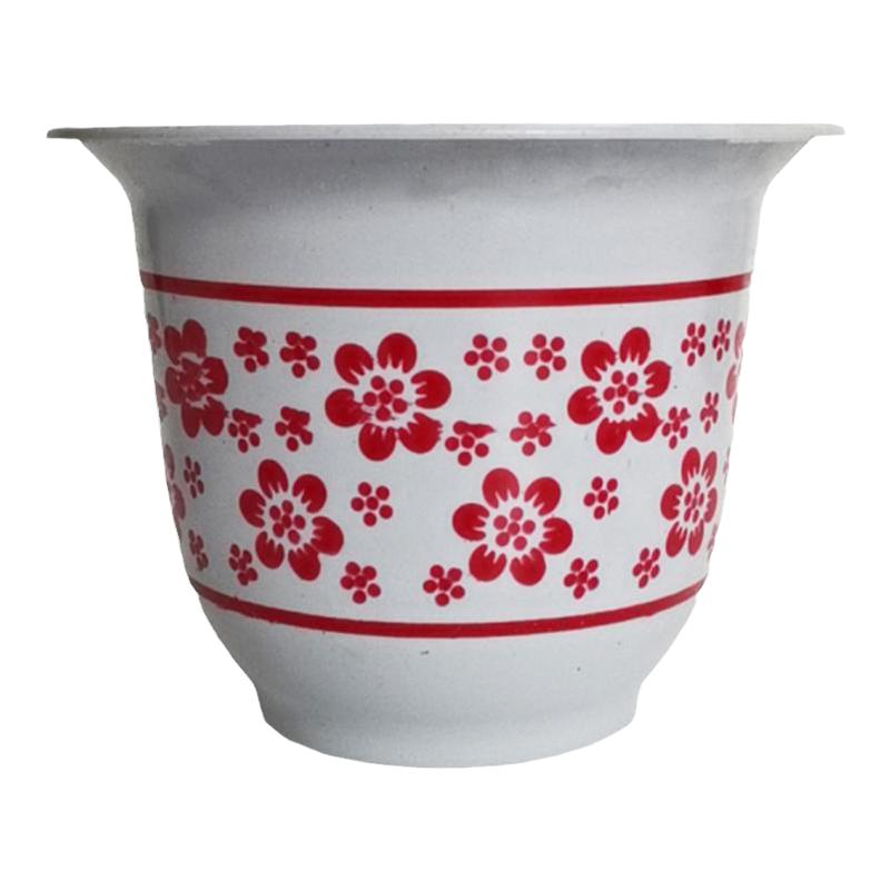 仿陶瓷塑料花盆梅花图案无毒熟料花盆