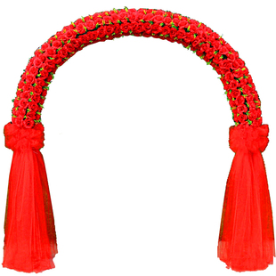 绢花拱门全花花门婚庆花门开业店庆活动新款花拱门花架婚礼花道具