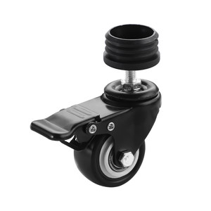 博美五金塑胶简易滑轮置物架转向轮衣架移动货架万向滑轮铁不锈钢圆方管桌脚轮