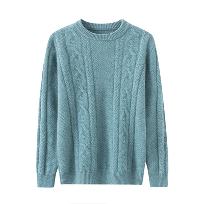 青年羊绒衫男圆领针织毛衣