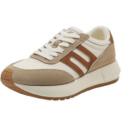 百丽女鞋子复古厚底阿甘鞋新款增高跑步运动休闲鞋E4R1DCM5