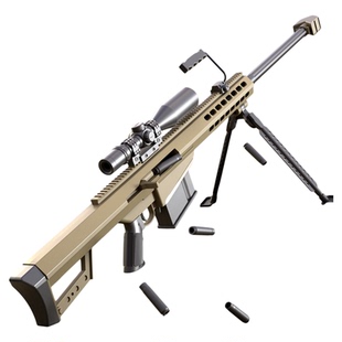 正版高档巴雷特合金属抛壳软弹枪成年人仿真狙击步男孩儿童玩具枪