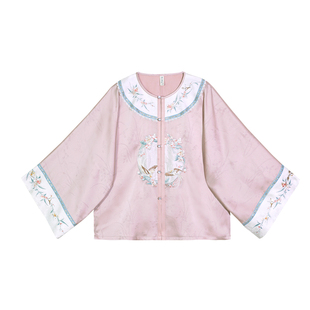 棠间絮语 清水溪国风女装对襟上衣仿醋酸精致刺绣通勤日常百搭