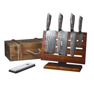 日本进口刀具全套家用大马士革钢刀菜刀套装切片刀砍骨组合厨房