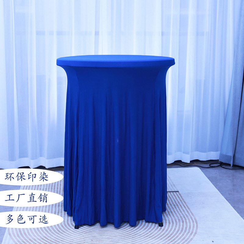 亚马逊现代水母桌布套简约批发桌圆形商务会议鸡尾酒套裙现货吧台